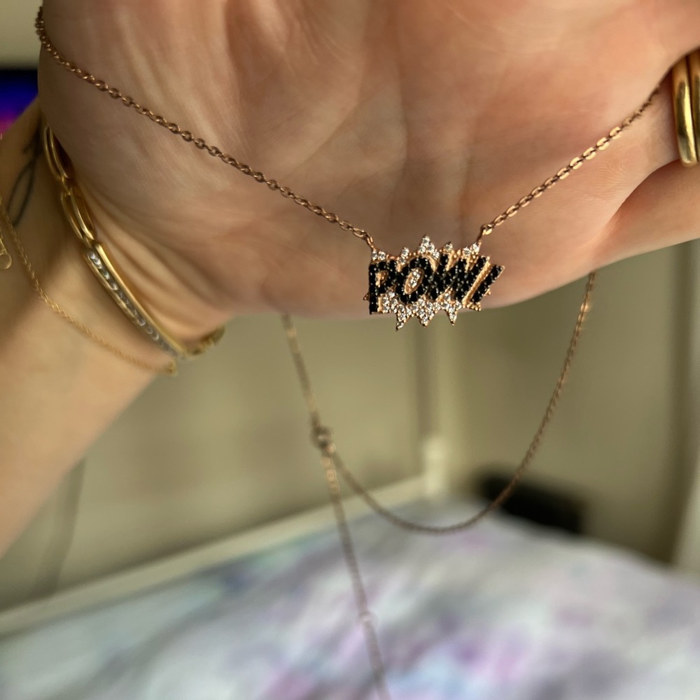 Rose Gold “Pow!” Necklace